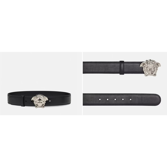 Versace La Medusa Leather Black Belt 95/38 -Brand New main image 4